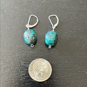 Turquoise and Silver Drop Earrings